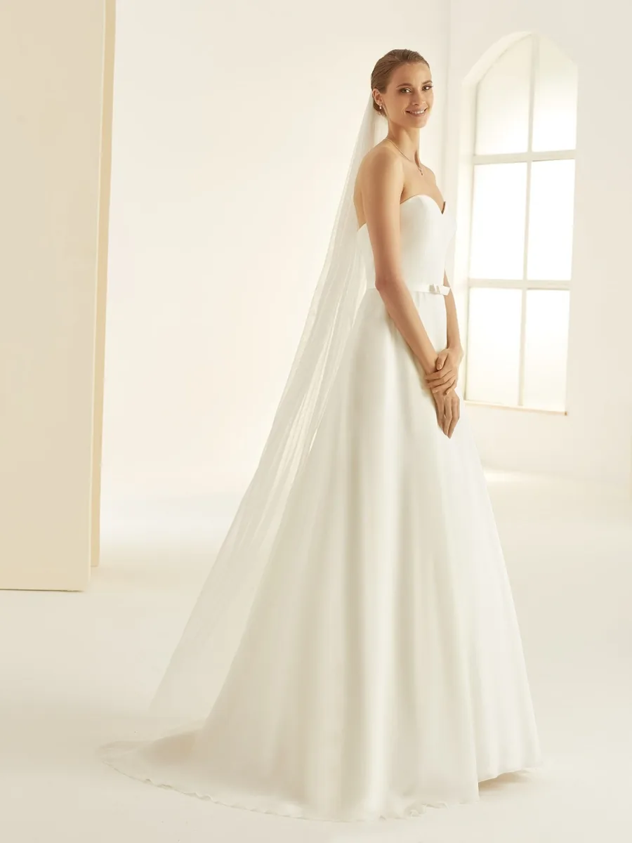 Voile simple en tulle pailleté ivoire en 300 cm, existe dans plusieurs tailles et en double, accessoire de mariée, L'Écrin Blanc