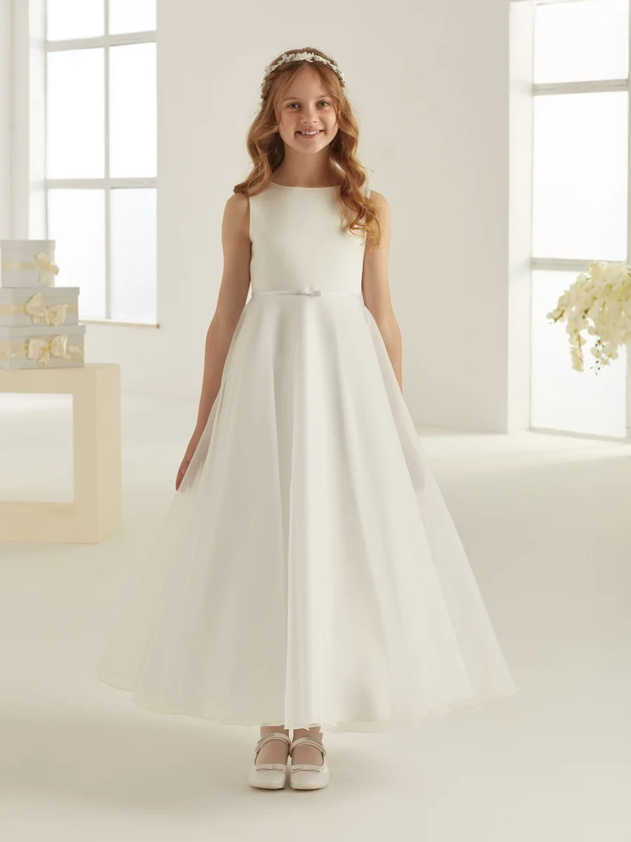 Robe longue, col bateau, tenue de cortège, L'Écrin Blanc