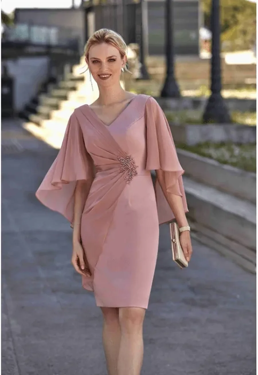 Robe de cérémonie Courte, fourreau, L'Écrin Blanc