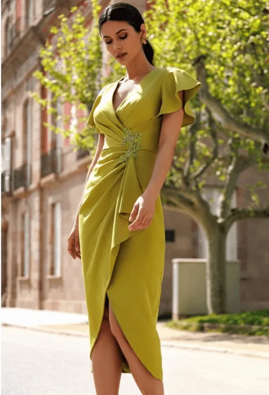 Robe de cérémonie Fourreau midi, L'Écrin Blanc